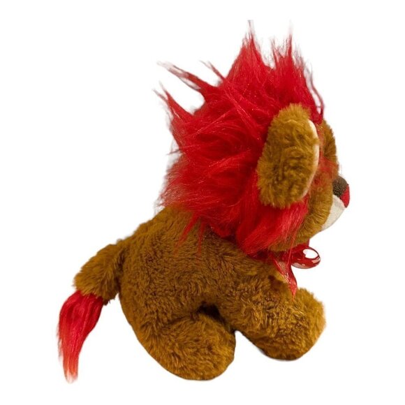 Homerbest Brown Lion Plush Stuffed Animal Toy Hearts Ribbon 7" Valentine's Day - Picture 3 of 8